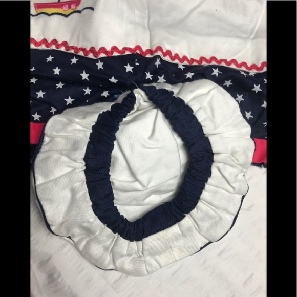 Girls Sailer Sunsuit with Hat and Pin Embroidered - Picture 3 of 10